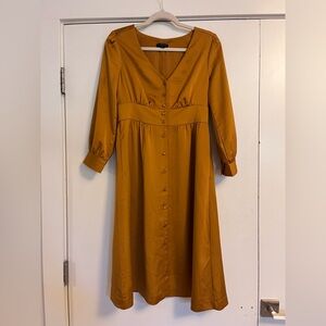 J. Crew Mustard Long Sleeve Dress